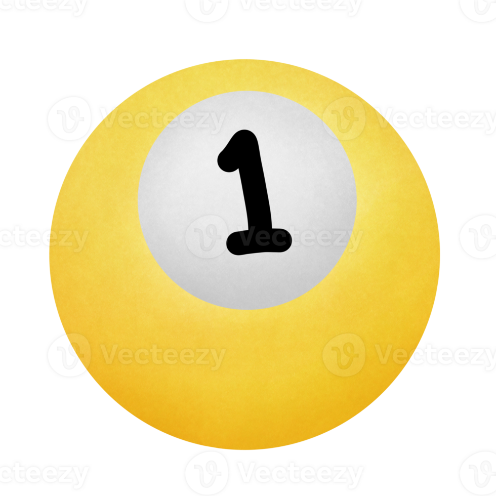 Yellow Billiard number 1 png