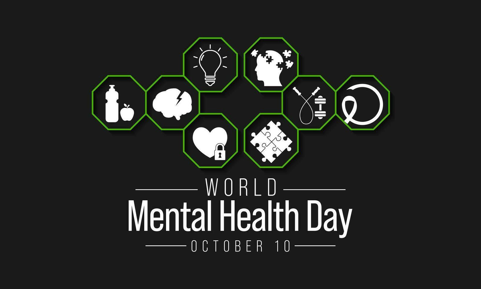 Mental Health day is observed every year on October 10, A mental illness is a health problem that significantly affects how a person feels, thinks, behaves, and interacts with other people. vector