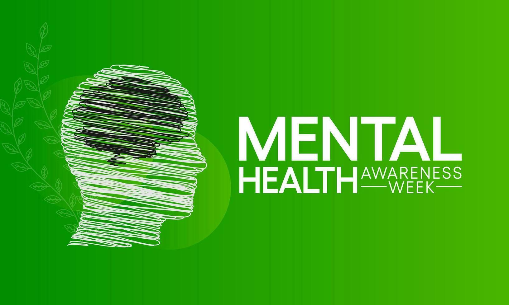 Mental Health Week is observed every year in October, A mental illness is a health problem that significantly affects how a person feels, thinks, behaves, and interacts with other people. vector