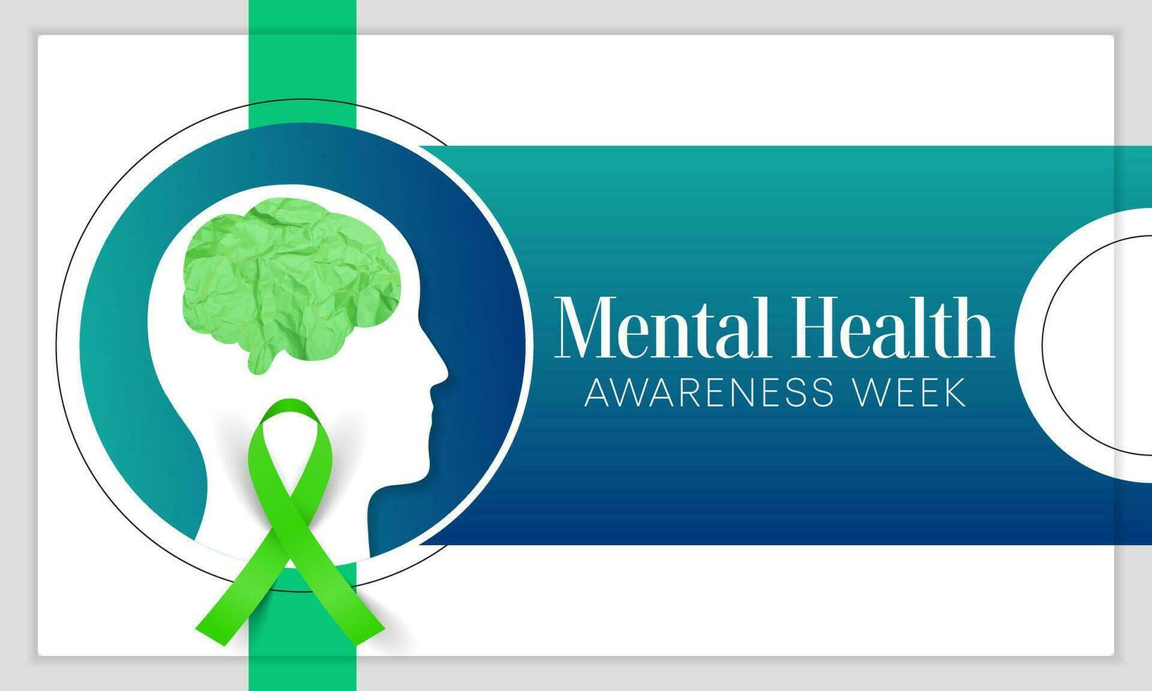Mental Health Week is observed every year in October, A mental illness is a health problem that significantly affects how a person feels, thinks, behaves, and interacts with other people. vector