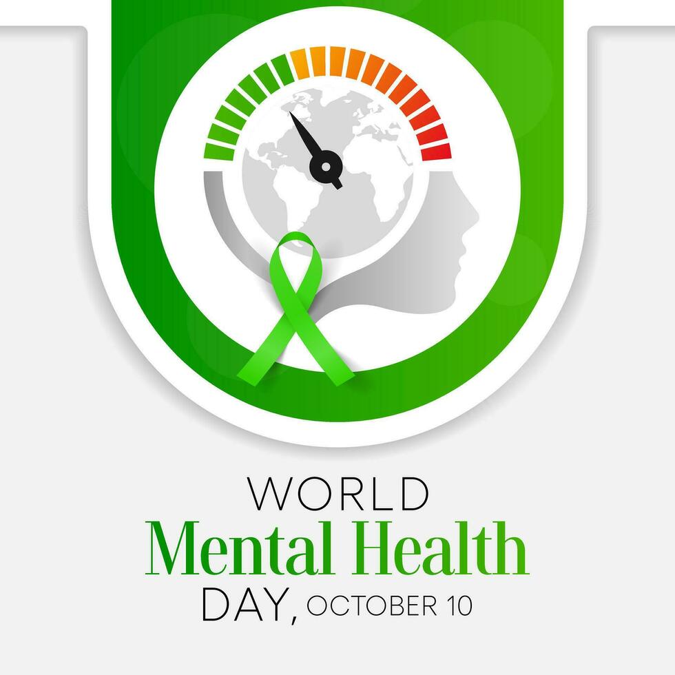 Mental Health day is observed every year on October 10, A mental illness is a health problem that significantly affects how a person feels, thinks, behaves, and interacts with other people. vector