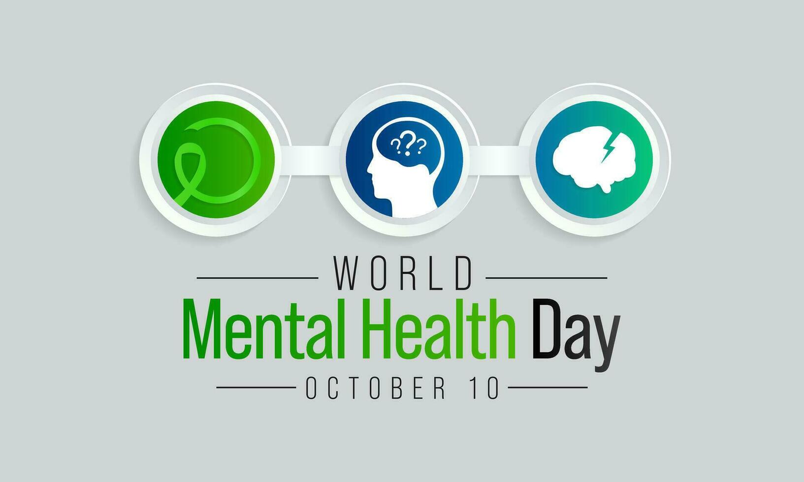 Mental Health day is observed every year on October 10, A mental illness is a health problem that significantly affects how a person feels, thinks, behaves, and interacts with other people. vector