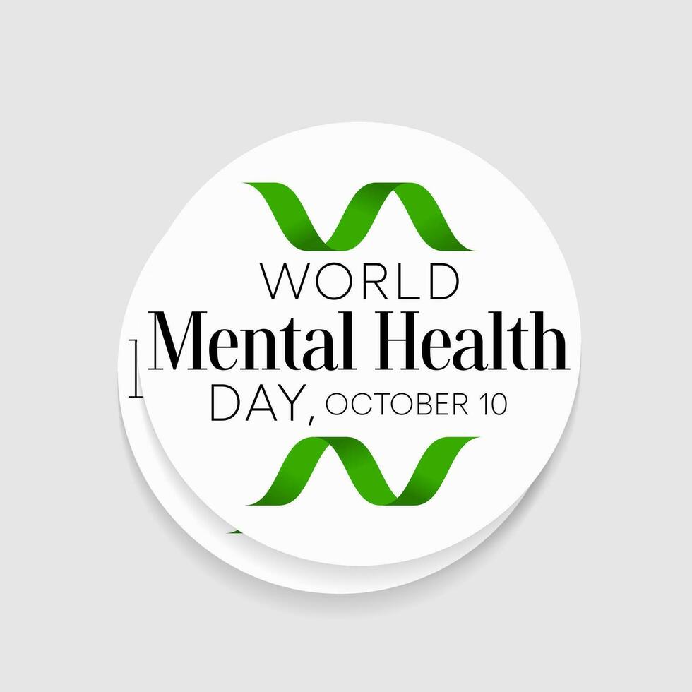 Mental Health day is observed every year on October 10, A mental illness is a health problem that significantly affects how a person feels, thinks, behaves, and interacts with other people. vector