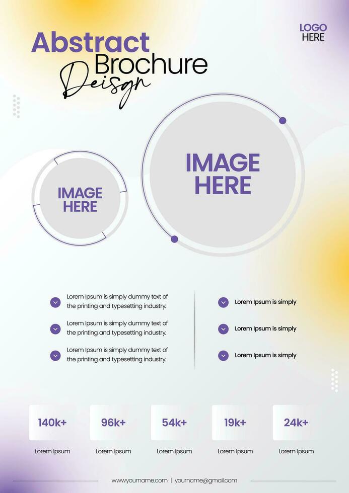 Flyer design template, A4 size leaflet vector