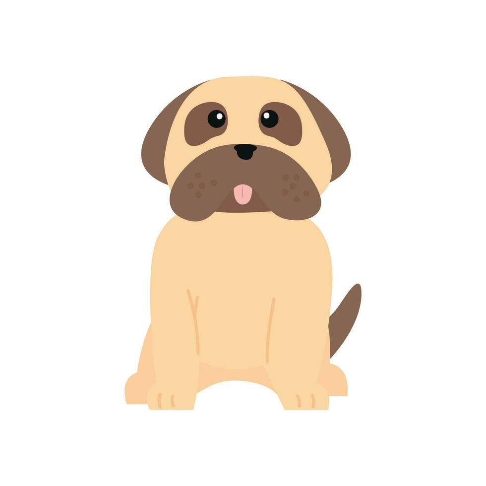 Cute puppy Illustration In Flat Style Isolated In White vector