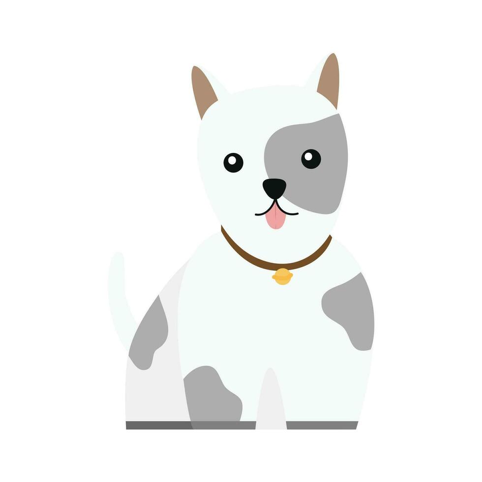 Cute puppy Illustration In Flat Style Isolated In White vector