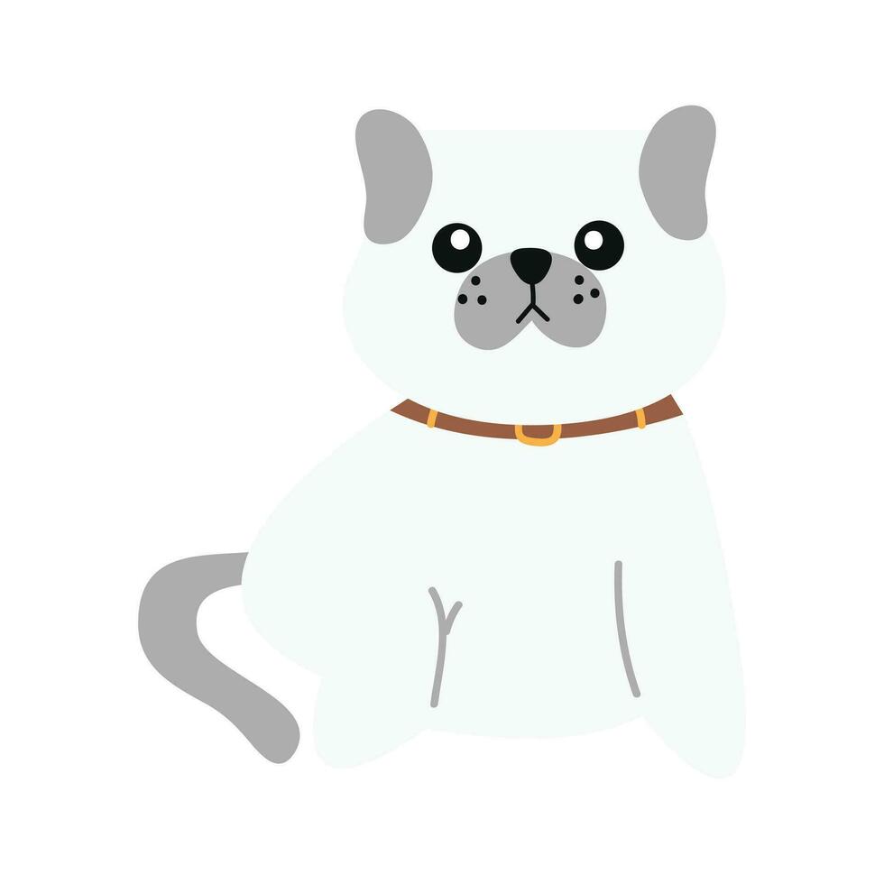 Cute puppy Illustration In Flat Style Isolated In White vector