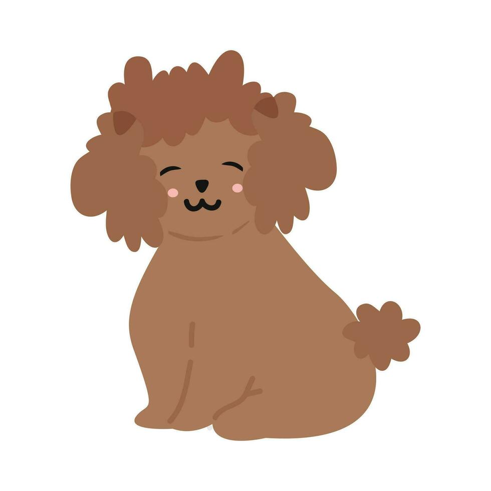 Cute puppy Illustration In Flat Style Isolated In White vector