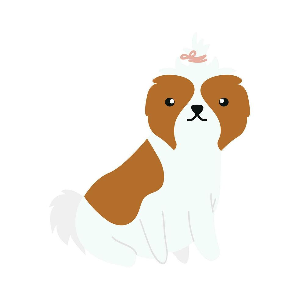 Cute puppy Illustration In Flat Style Isolated In White vector