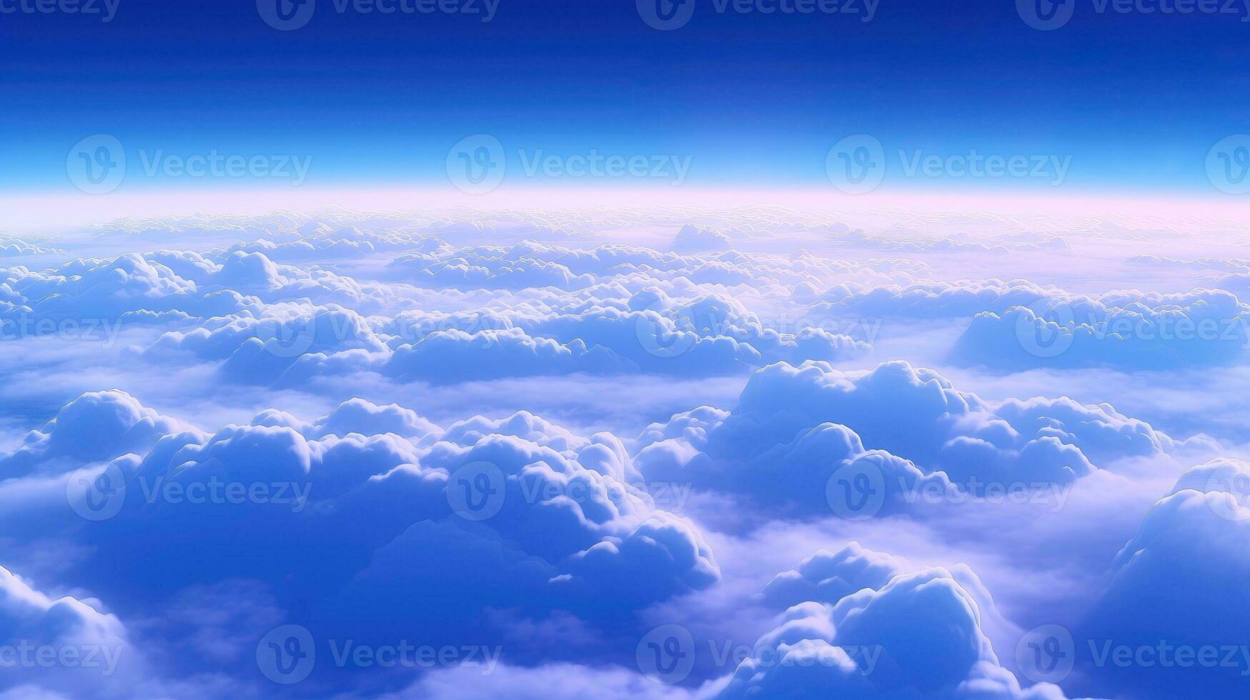 Aerial view White clouds in blue sky. Top. View from drone. Aerial bird's eye. Aerial top view cloudscape. Sky background, Generative AI illustration photo