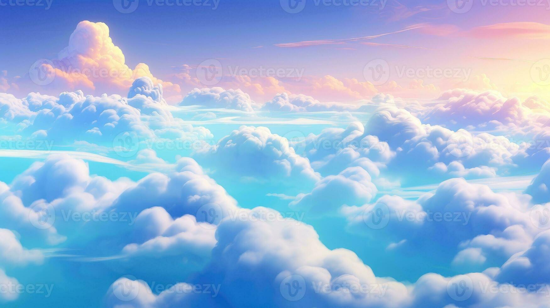 Aerial view White clouds in blue sky. Top. View from drone. Aerial