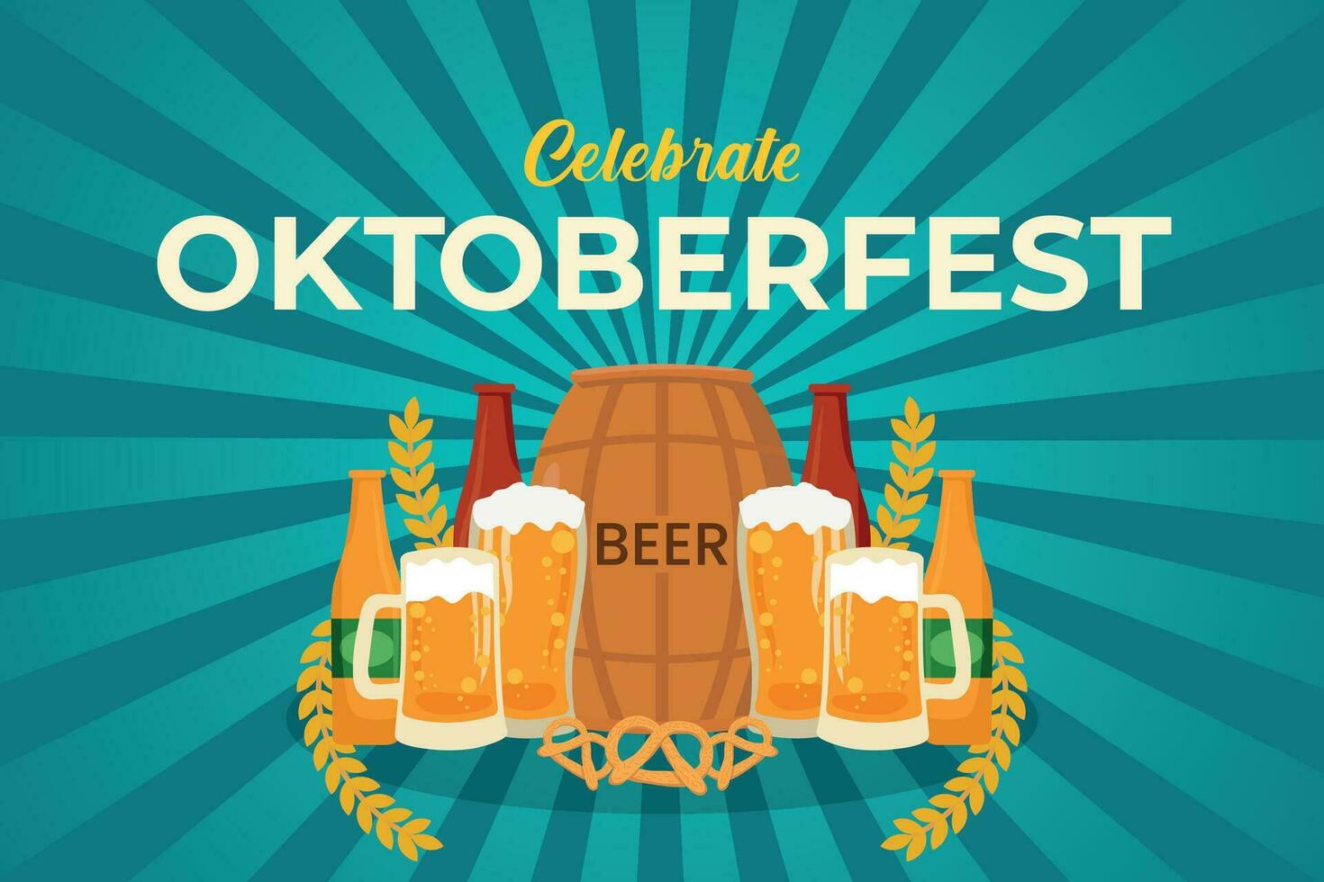 Happy October Beer Fest. Vector illustration