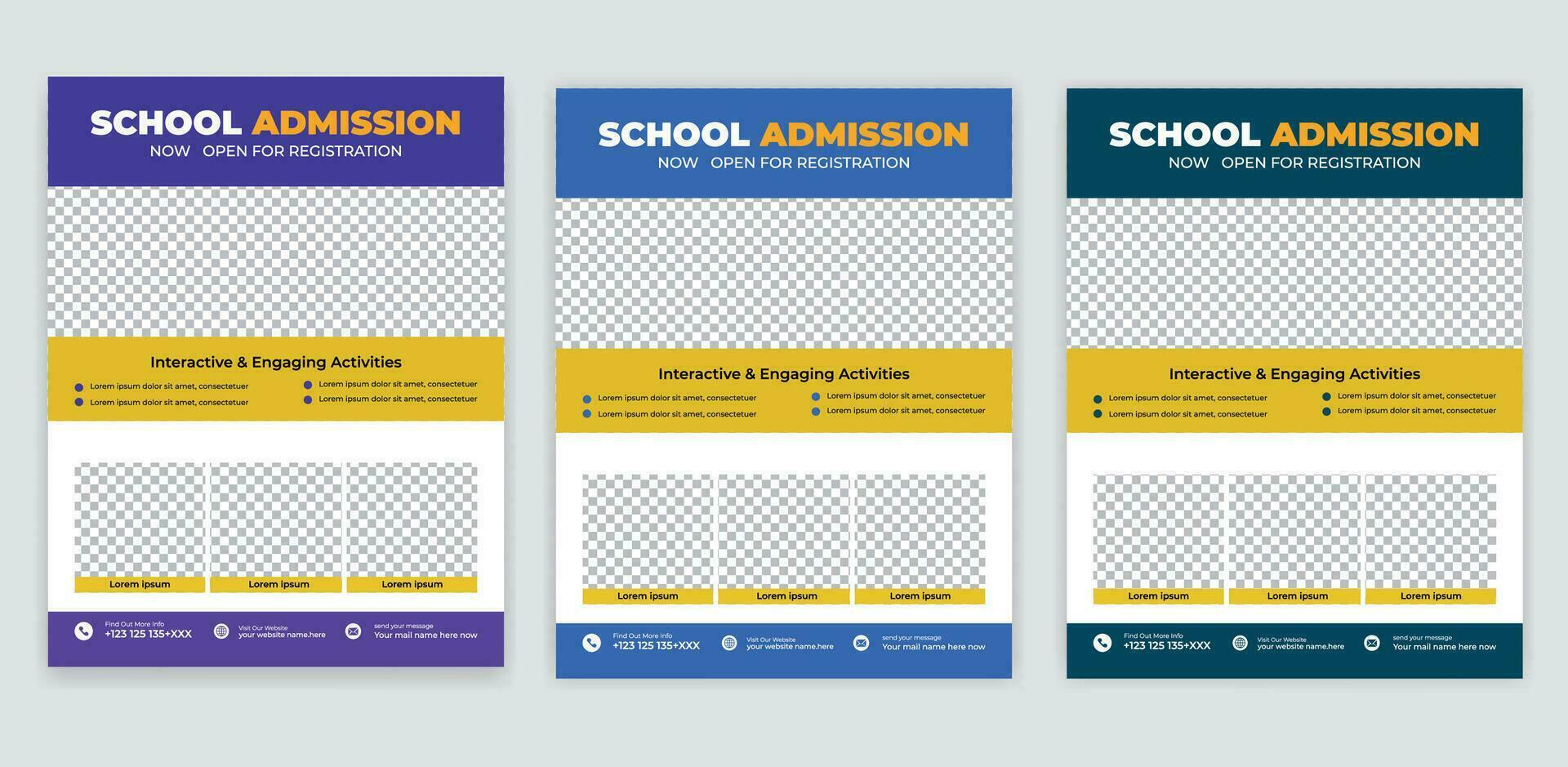 School admission flyer design, kids education leaflet brochure, cover layout School Admission Open Flyer Design Template Vector Education Center poster, Kids Education Flyer Template.