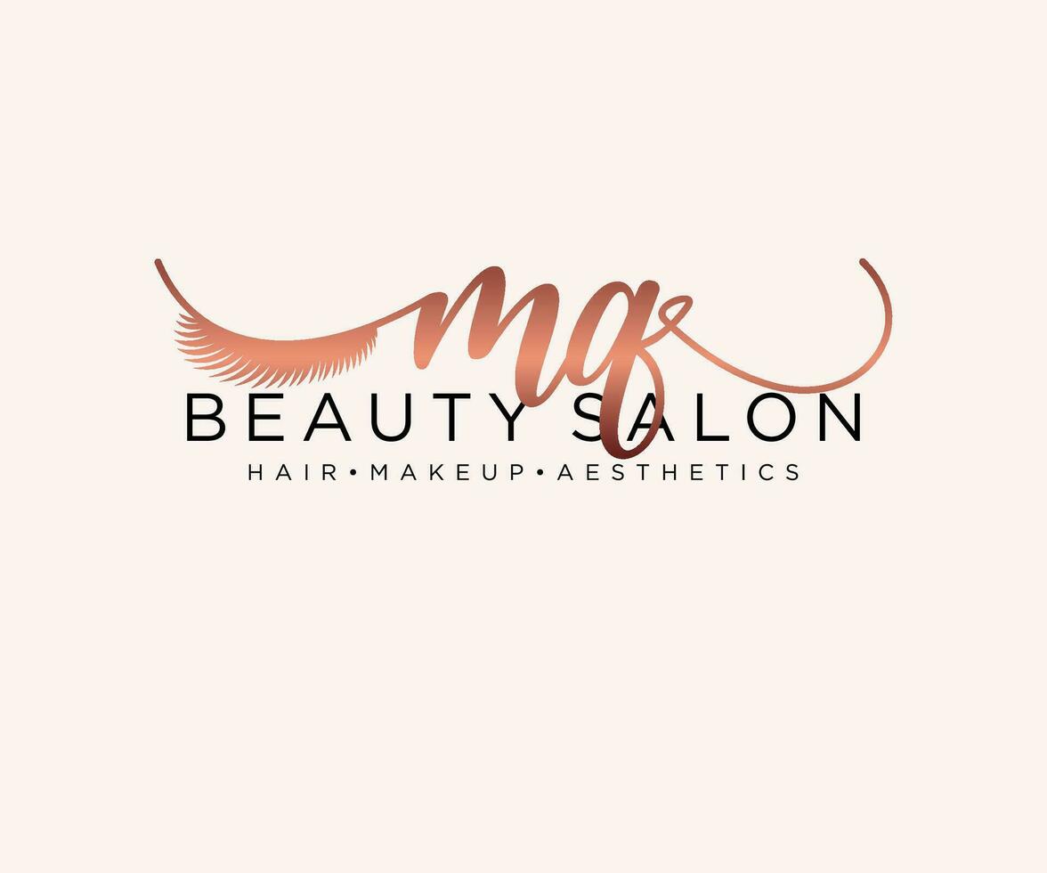 Initial MQ feminine logo collections template. handwriting logo of initial signature, wedding, fashion, jewerly, boutique, floral and botanical with creative template for any company or business. vector