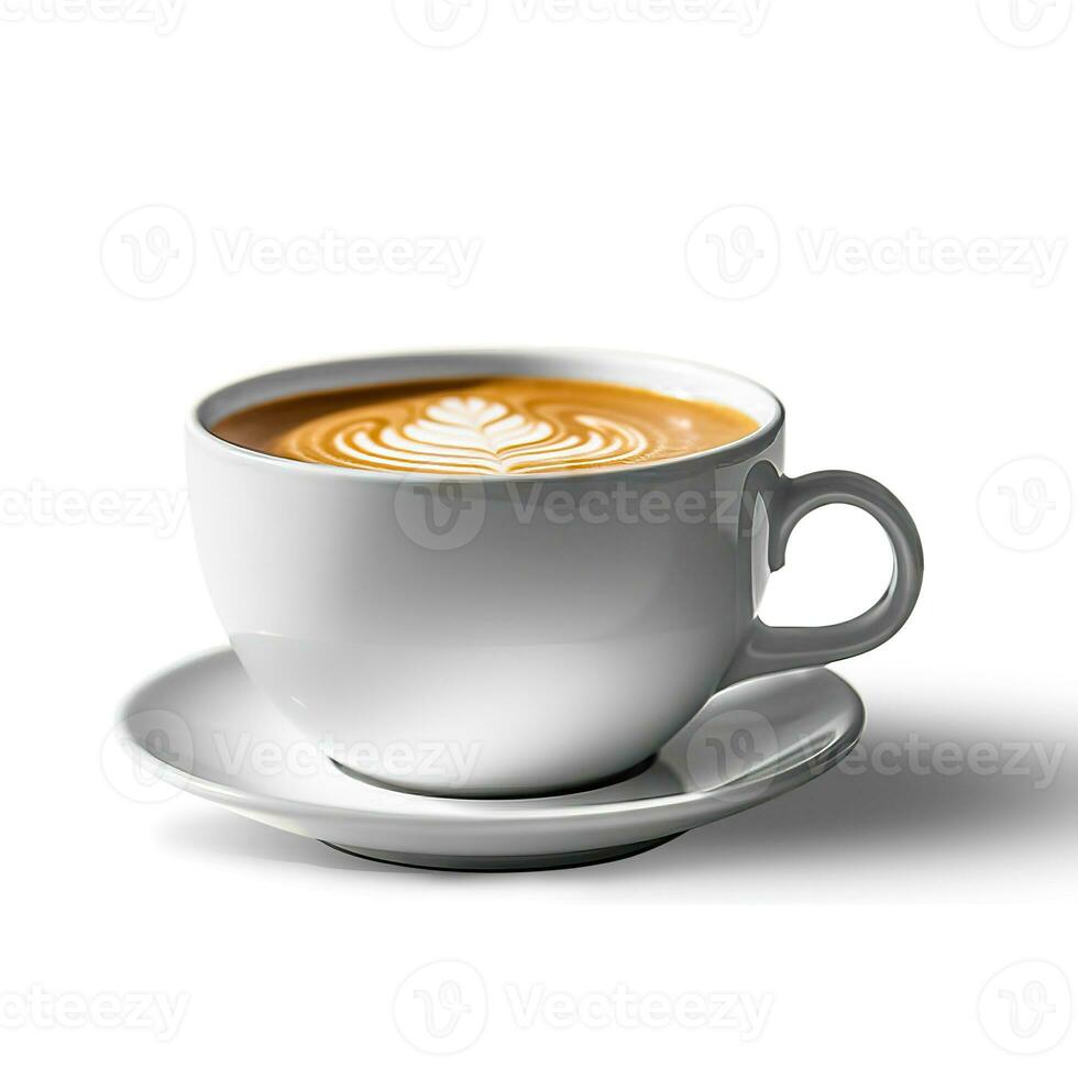 Timeless Elegance - White Cappuccino Cup Crafted with Exquisite Detail - Generative AI photo