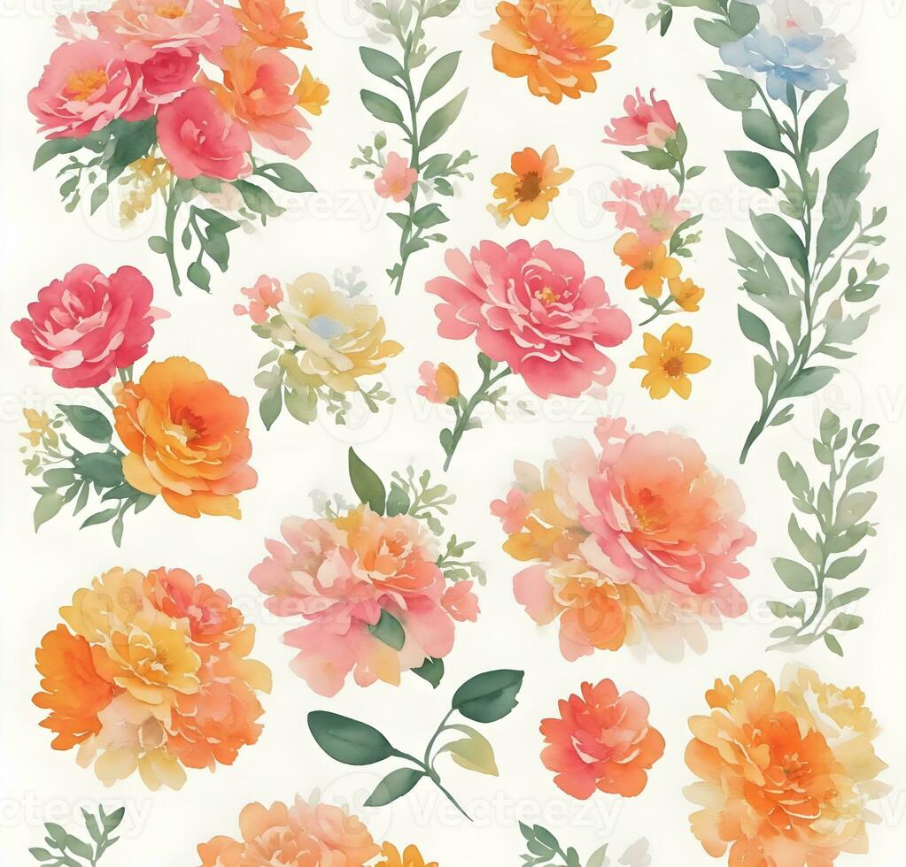 background with flowers seamless pattern photo