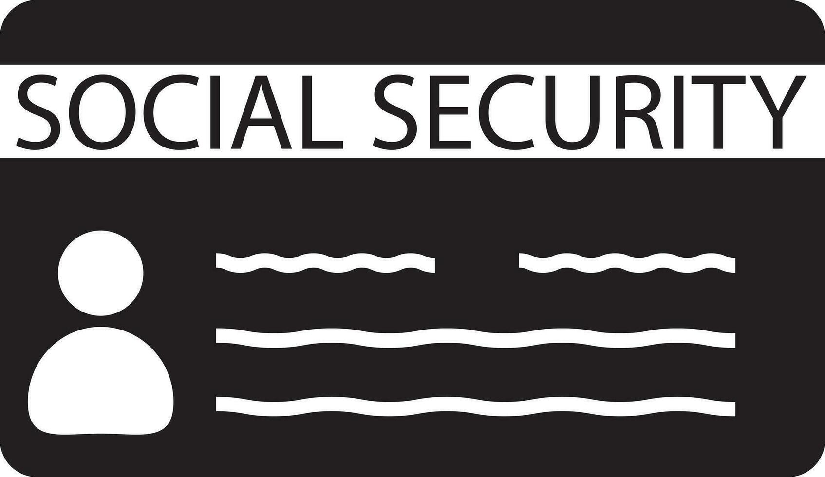 social seguridad tarjeta icono. social seguridad tarjeta número signo. plano estilo. vector