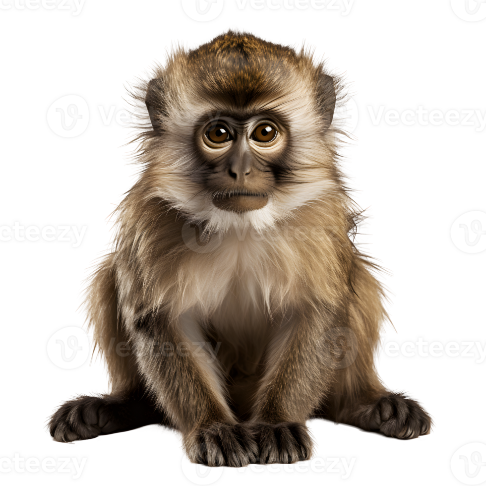 monkey child isolated on transparent background ,monkey isolated cut out ,generative ai png