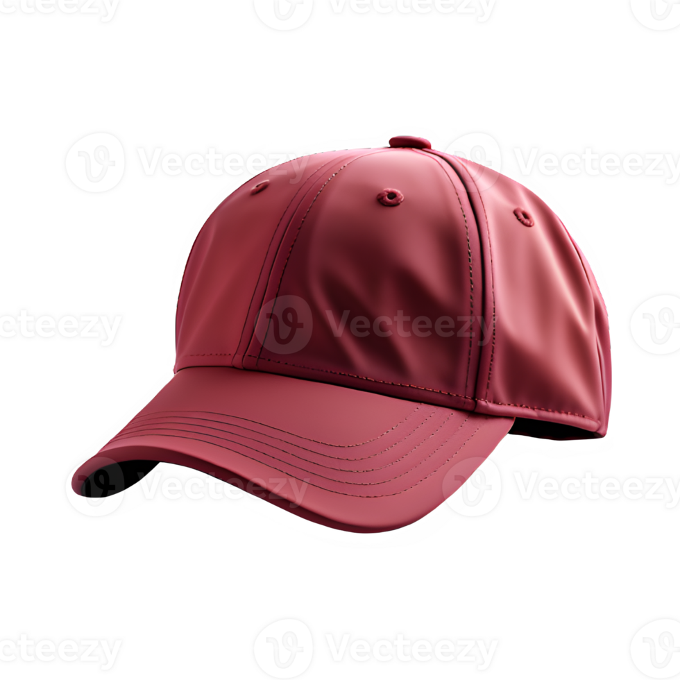 red baseball cap isolated on transparent background ,cap cut out mock up ,generative ai png