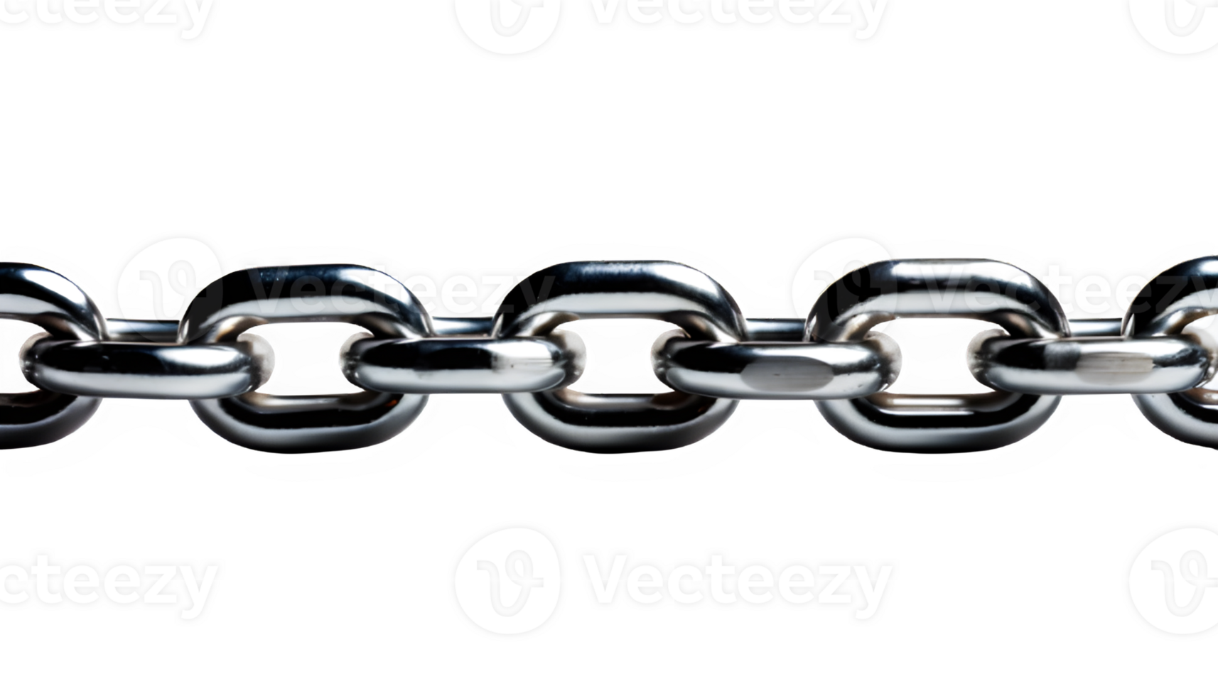 horizontal straight chain isolated on transparent background ,metallic silver chain cut out isolated ,generative ai png