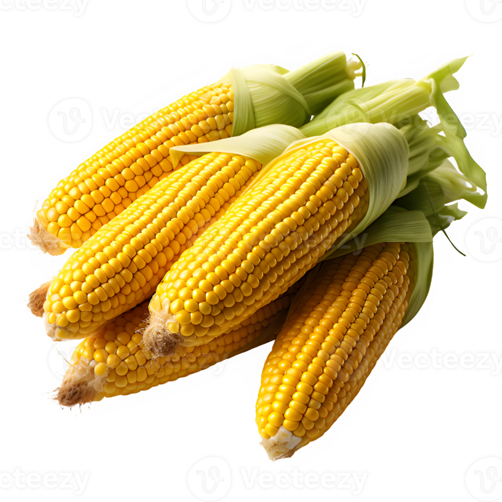 corn isolated on transparent background cut out ,corn cobs png ,generative ai