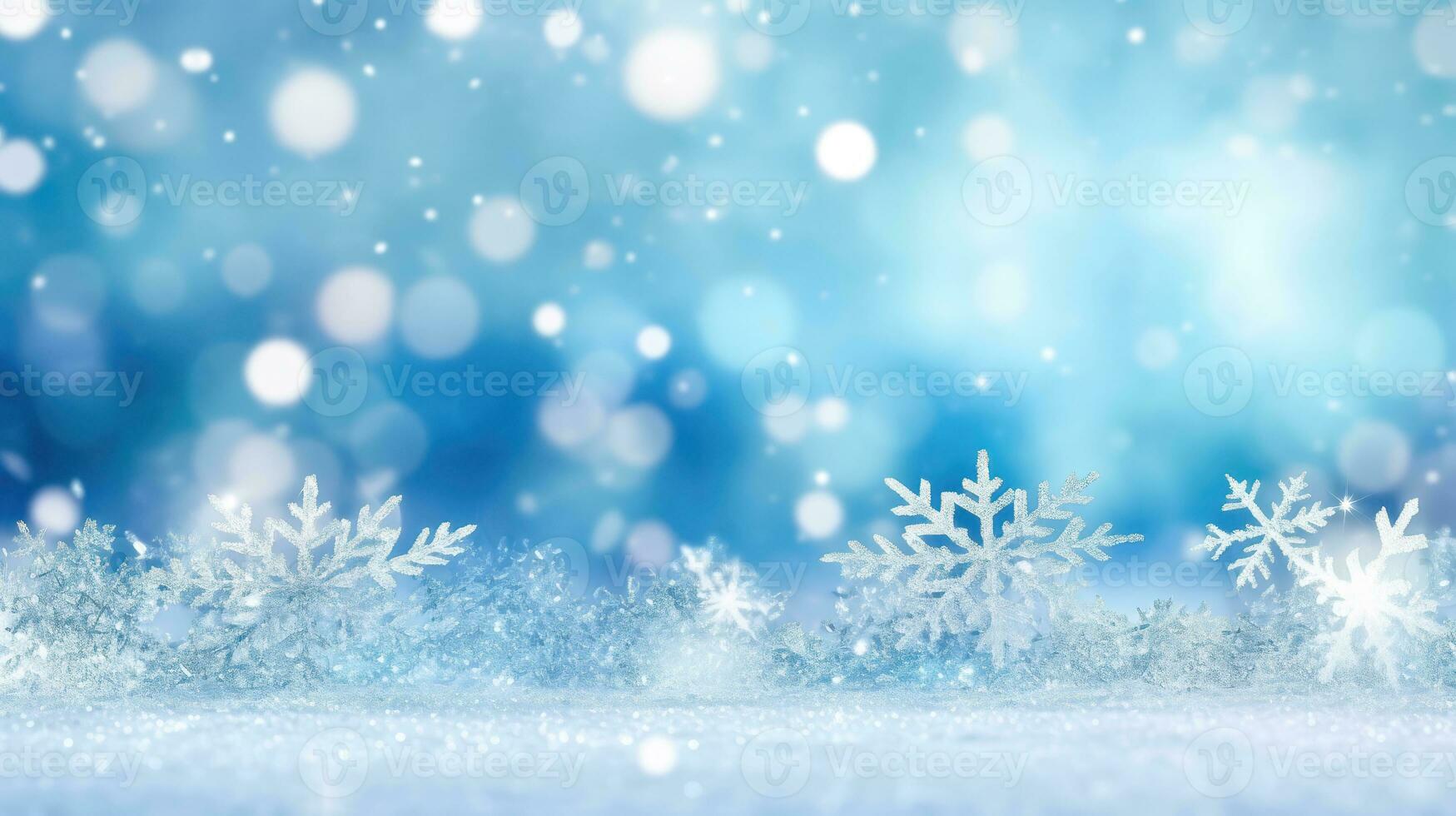 Winter Magic - Falling Snowflakes Transforming the Landscape - Generative AI photo