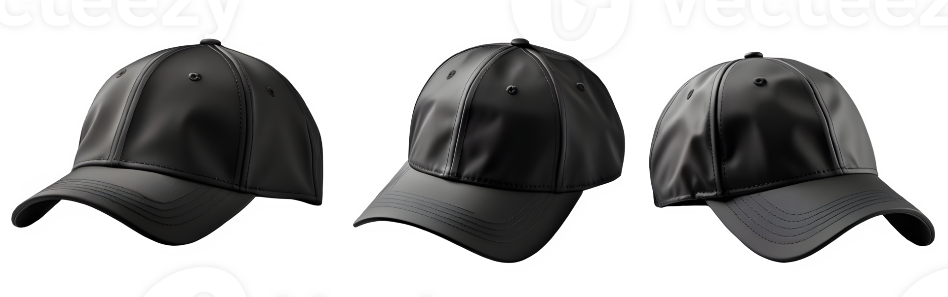 black baseball cap isolated on transparent background ,cap cut out mock up ,generative ai png