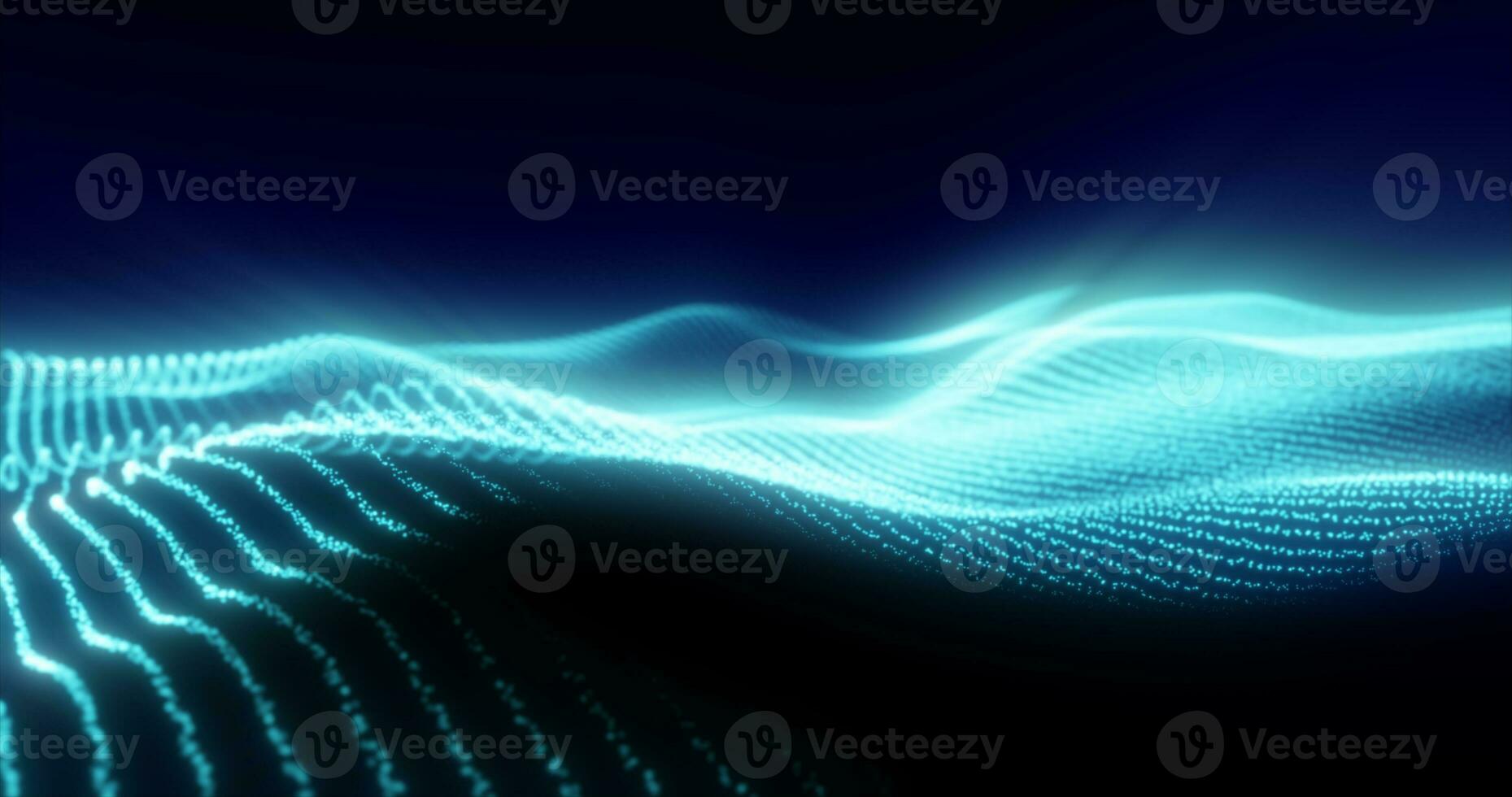 Abstract blue energy magic waves from glowing particles and lines futuristic hi-tech background photo