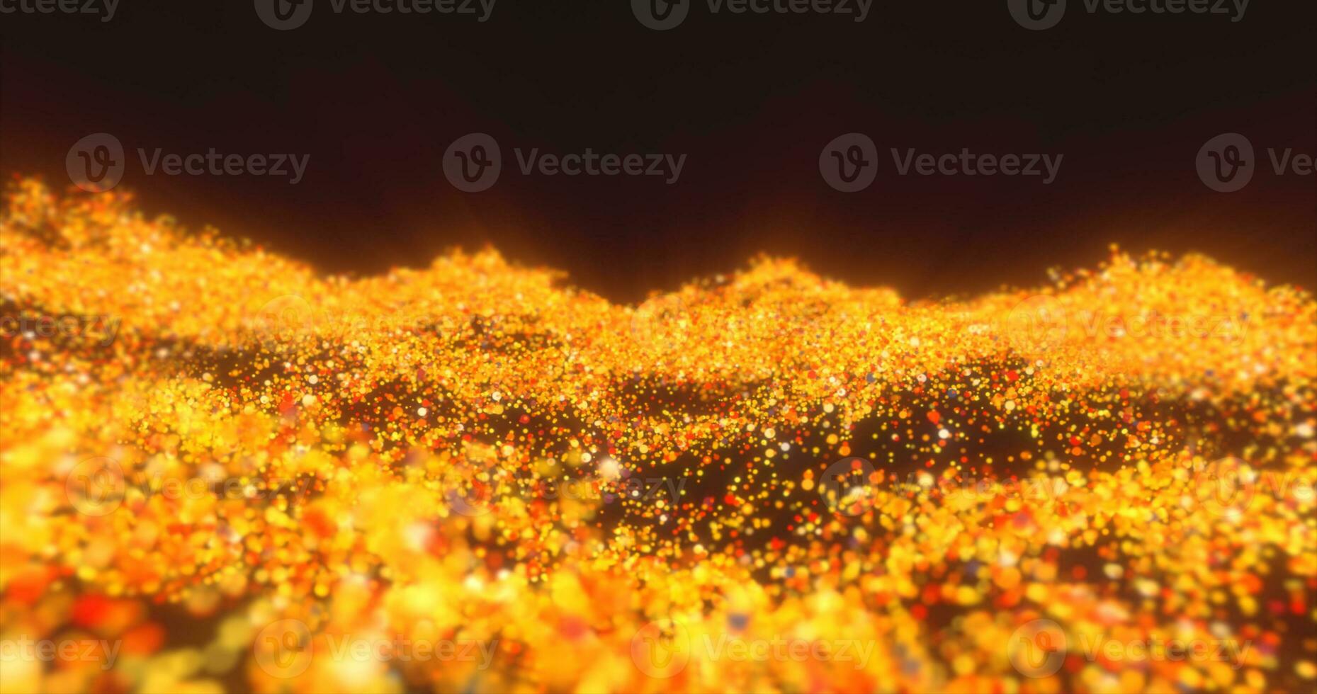 Yellow orange waves from energy particles magical glowing high tech futuristic light dots abstract background photo