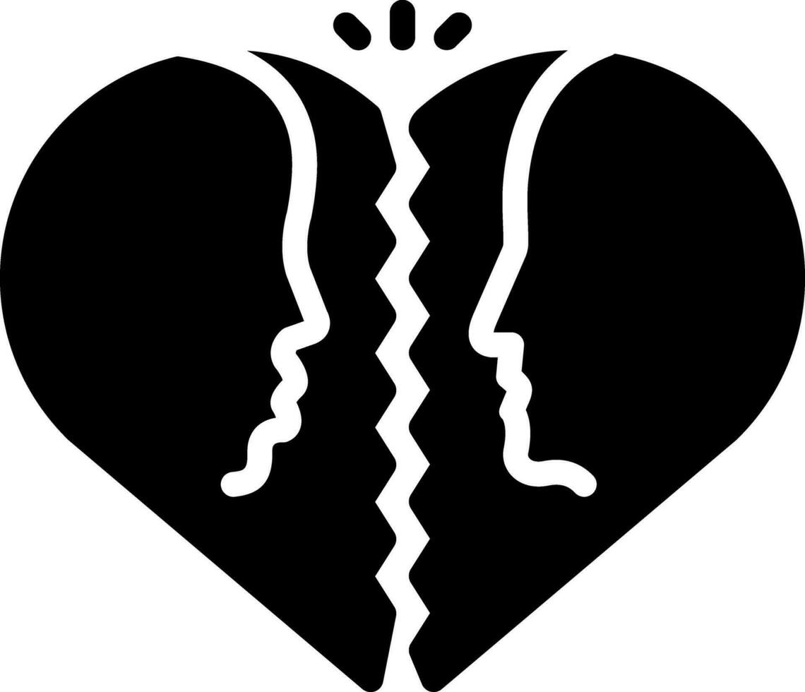 solid icon for divorce vector