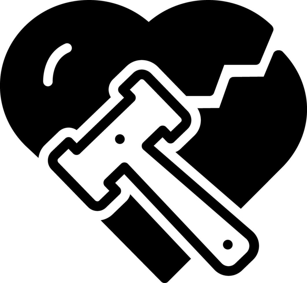 solid icon for divorce vector