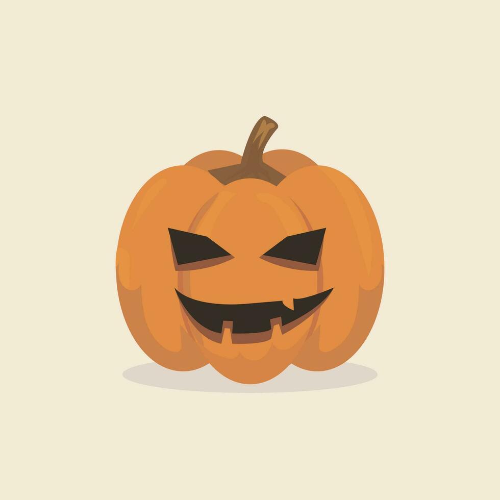 Realistic Pumpkin on white background. The main symbol of the Happy Halloween holiday. Orange pumpkin design for the holiday Halloween. Vector illustration.