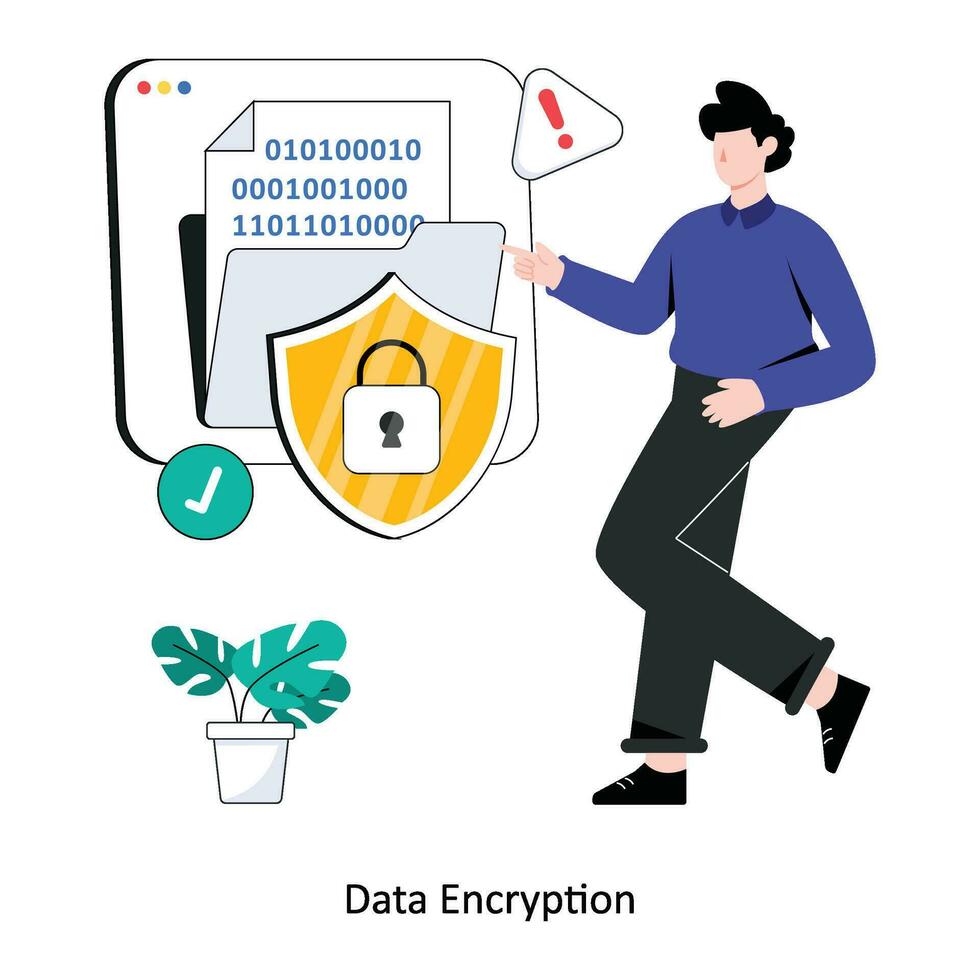 Data Encryption Flat Style Design Vector illustration. Stock illustration