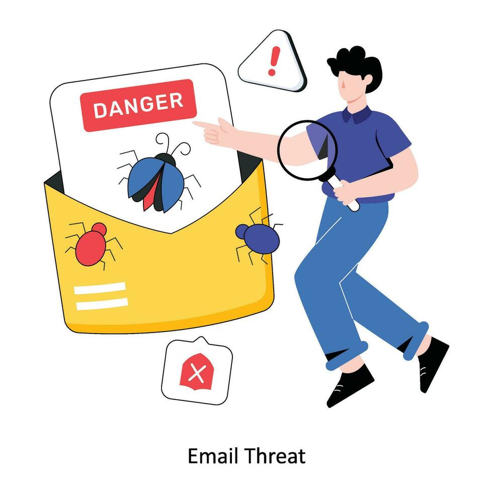 Email Threat Flat Style Design Vector illustration. Stock illustration