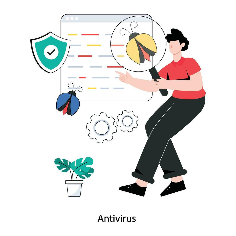 Antivirus Flat Style Design Vector illustration. Stock illustration