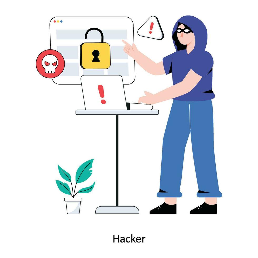 hacker plano estilo diseño vector ilustración. valores ilustración
