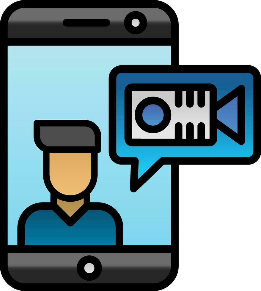 Video Chat Vector Icon Design