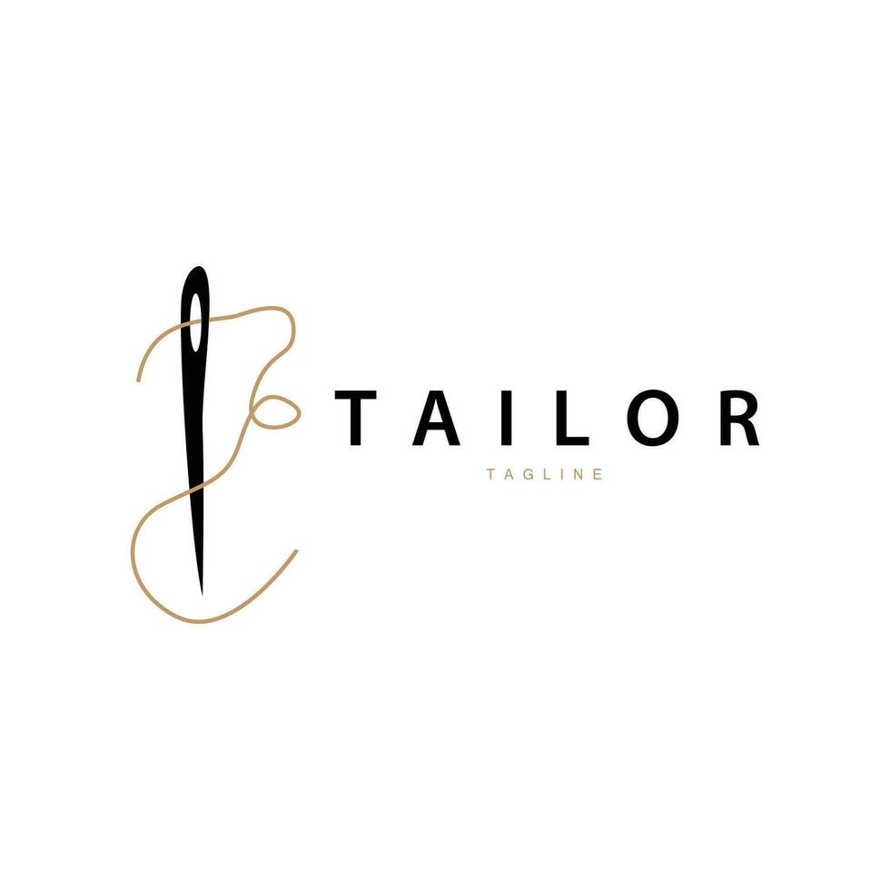 Tailor Logo, Needle And Thread Vector Illustration Design