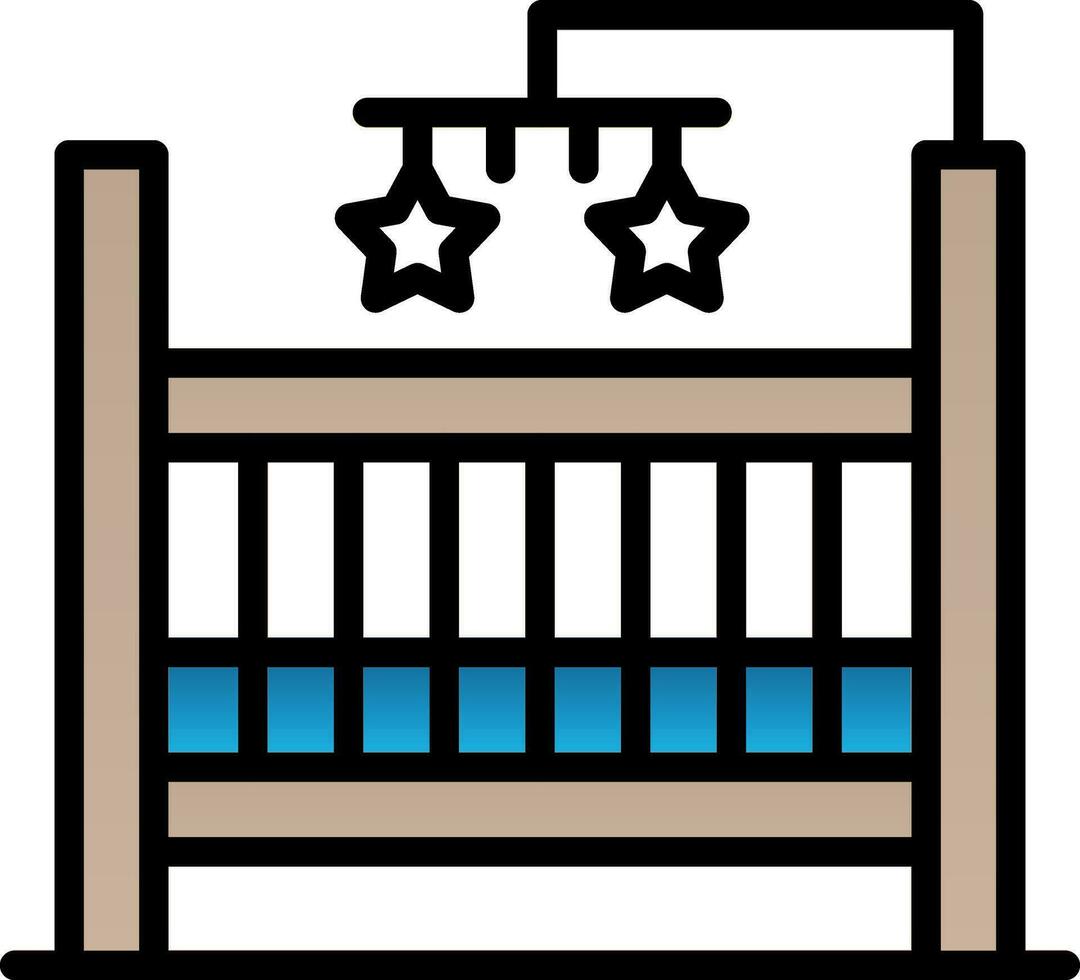 Baby Crib Vector Icon Design