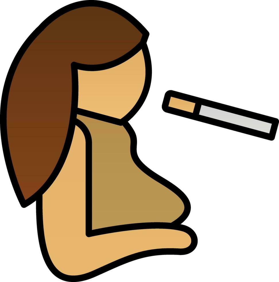 Girl Smoking Vector Icon Design