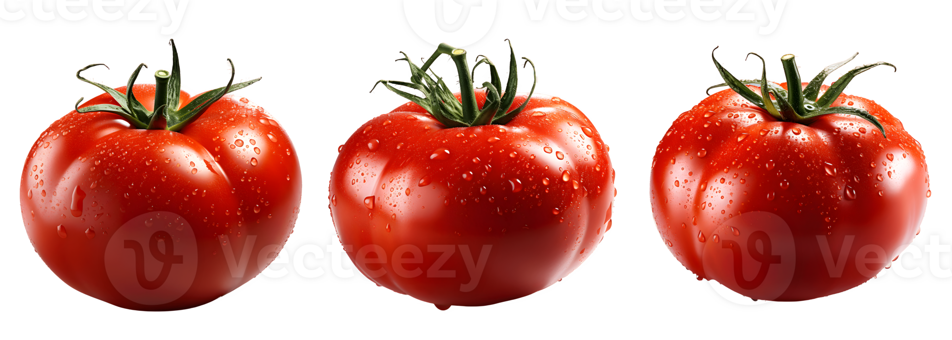 red tomato isolated on transparent background ,tomato fruit cut out ,generative ai png