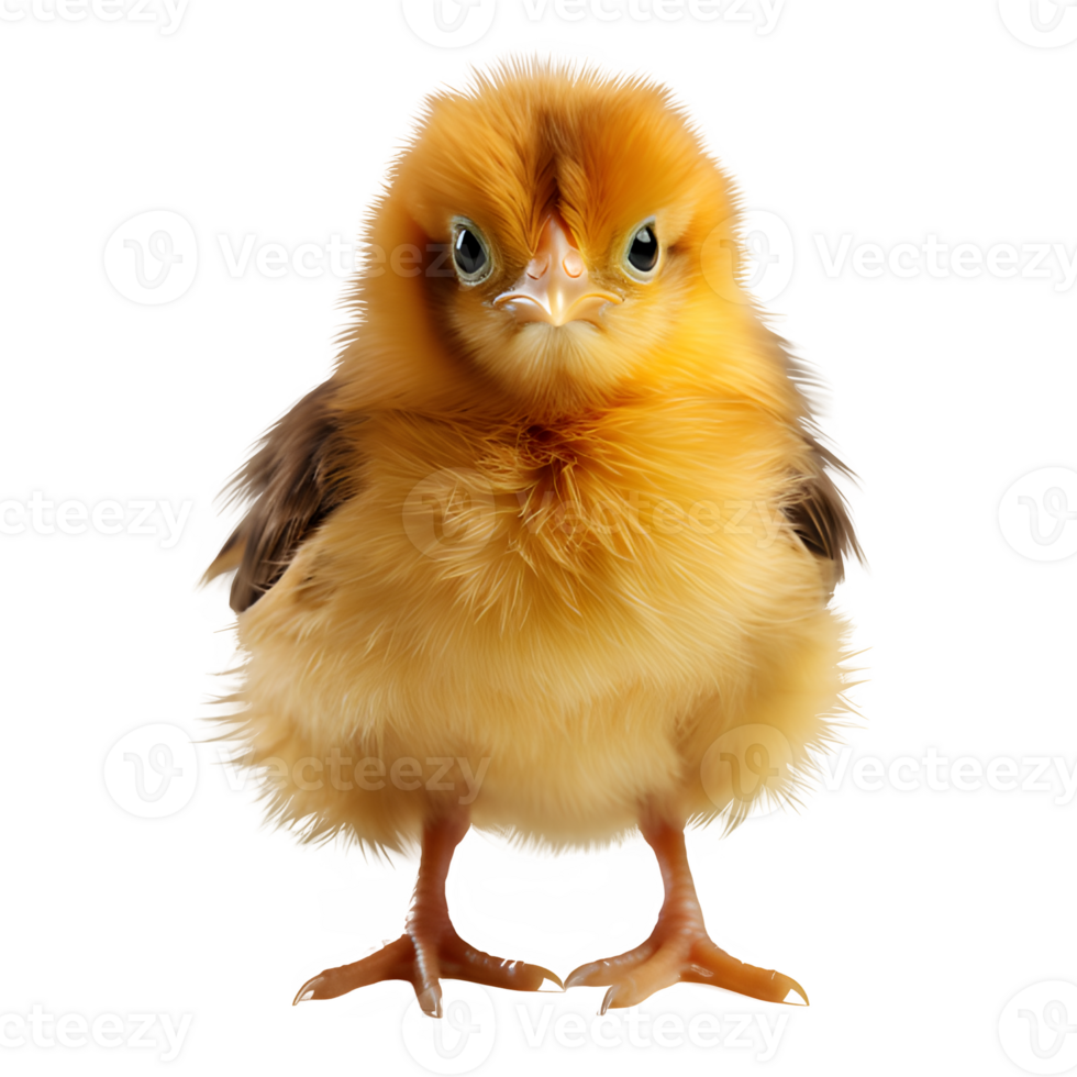 yellow chick isolated on transparent background ,cute chick cut out ,generative ai png