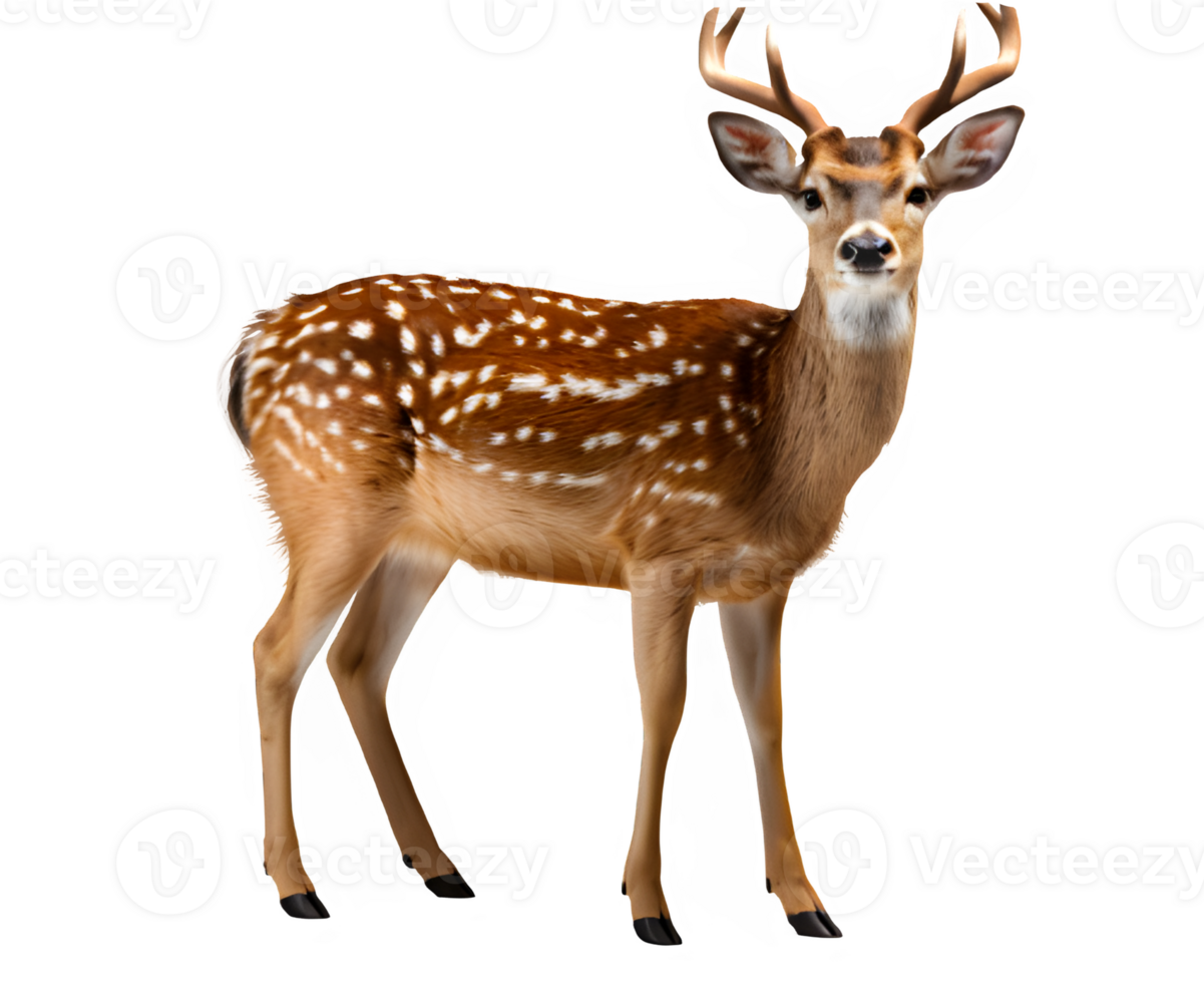 wild deer isolated on transparent background ,deer isolated cut out ,generative ai png