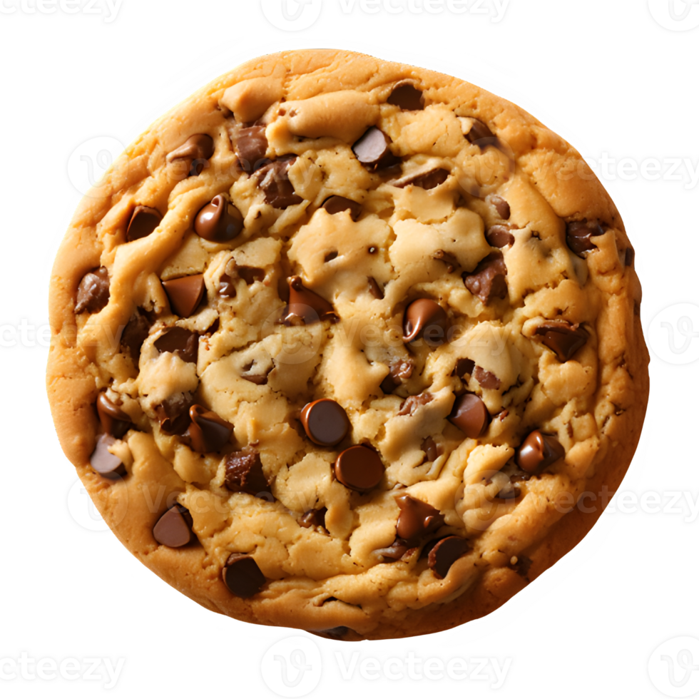choco cookies isolated on white background ,round cookie cut out ,generative ai png