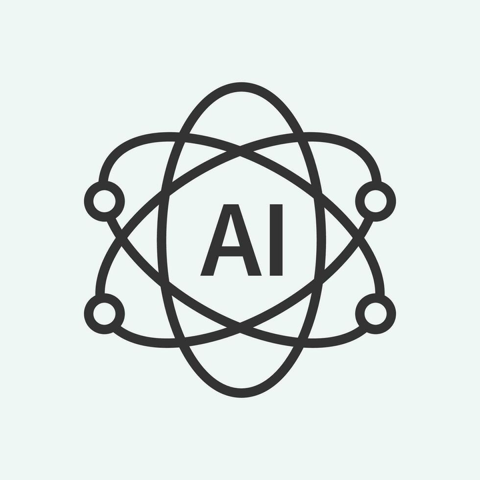 Artificial intelligence icon vector. Linear style sign for mobile concept and web design vector