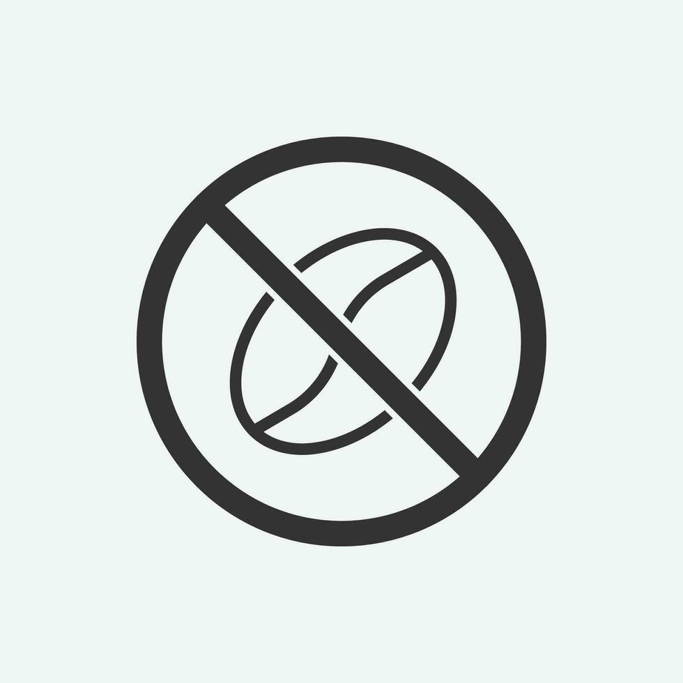 No caffeine icon vector. Linear style sign for mobile concept and web design vector