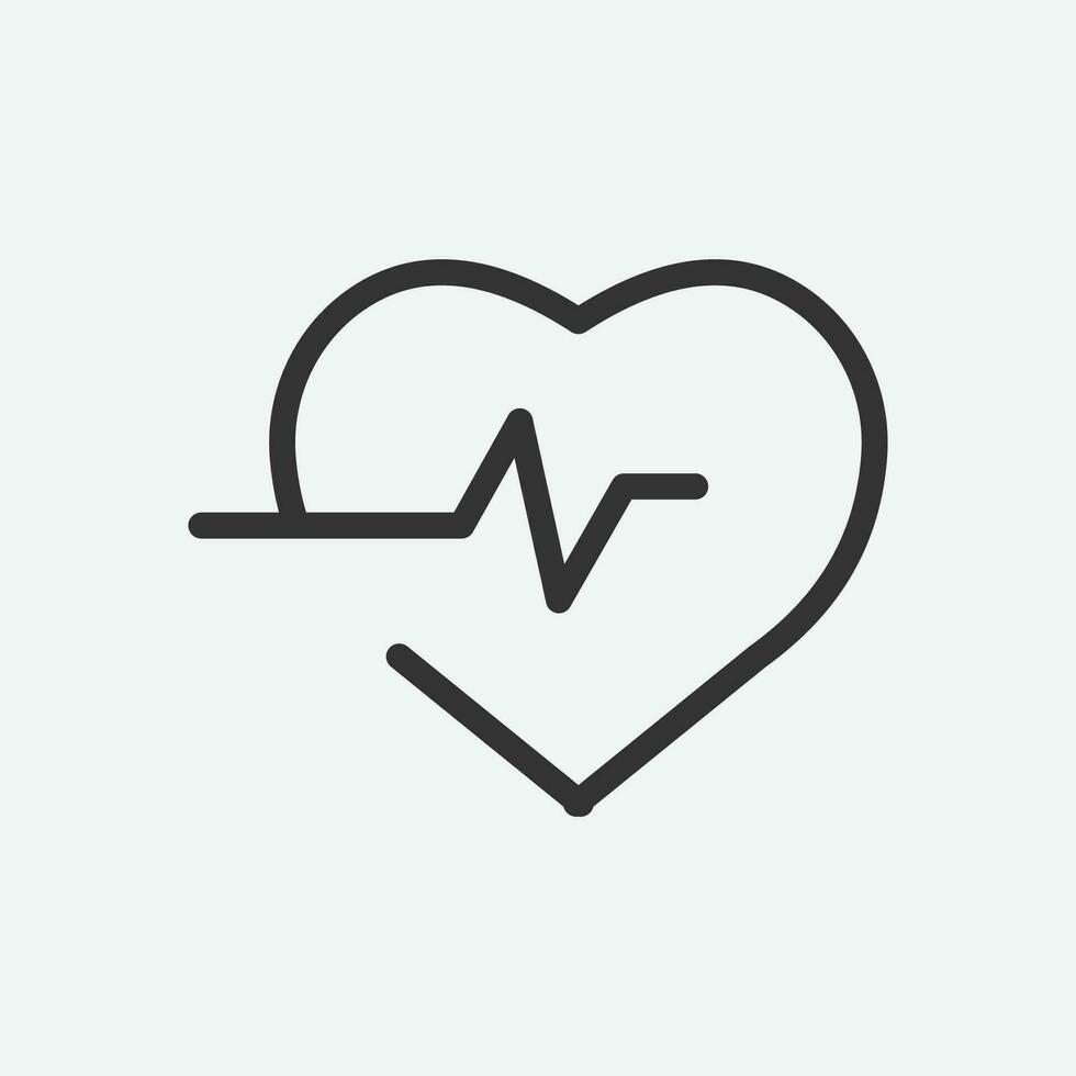 Heart beat icon vector. Linear style sign for mobile concept and web design vector