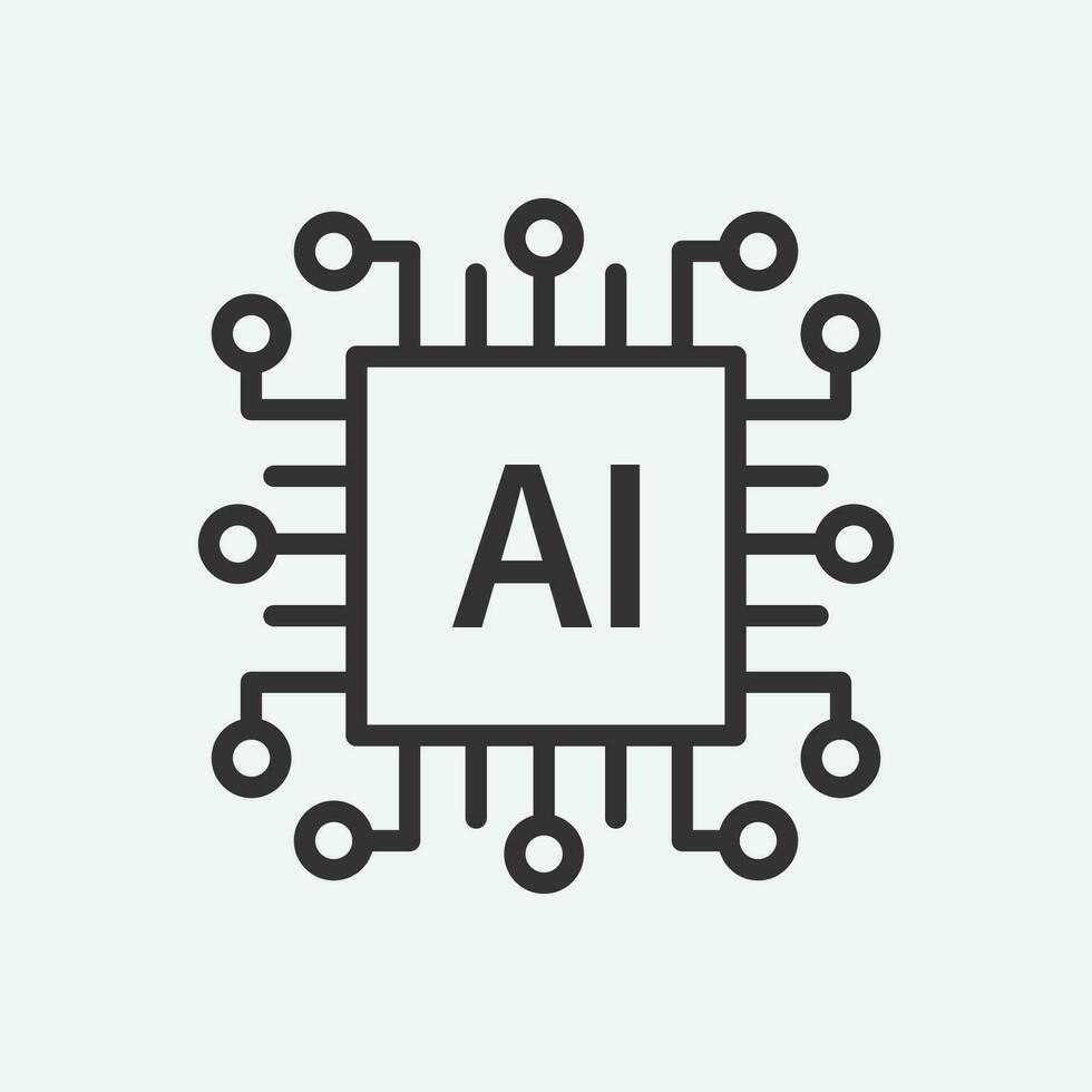 artificial inteligencia icono vector. lineal estilo firmar para móvil concepto y web diseño vector