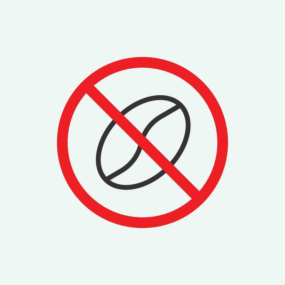 No caffeine icon vector. Linear style sign for mobile concept and web design vector