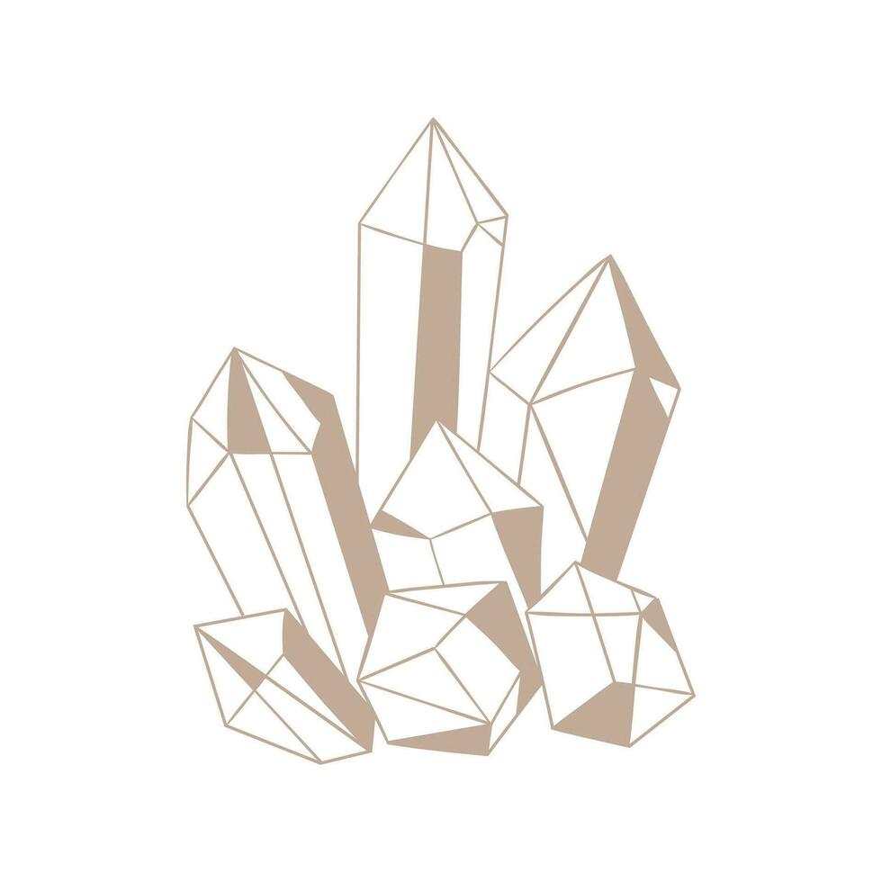 Icon of the esoteric blog, Crystals. Mystical or magical blog in boho style on social networks. vector